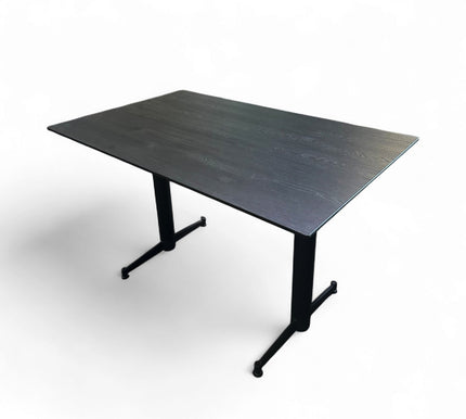 AMKO T76 Black Wood Grain HPL Restaurant Patio Table 30"x48" only