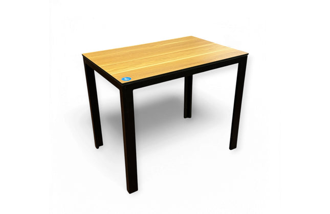 AMKO T804 Oak ADA table with black aluminum legs
