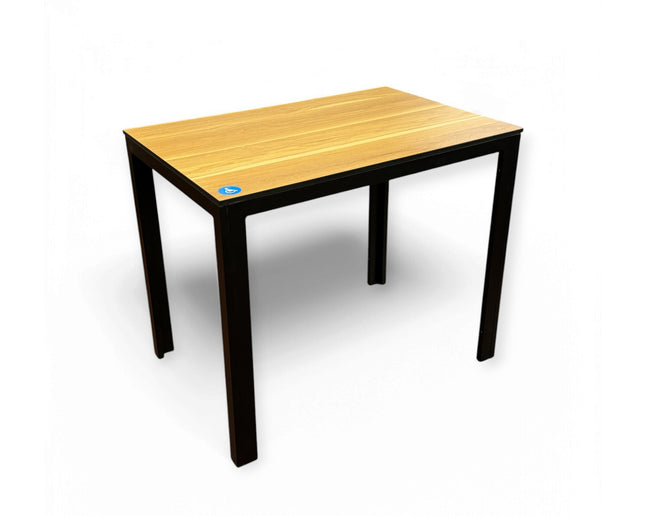 AMKO T804 Oak ADA table with black aluminum legs