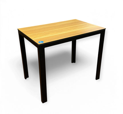 AMKO T804 Oak ADA table with black aluminum legs
