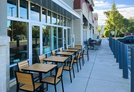 AMKO 543SB Teak Aluminum Commercial Grade Restaurant Chair