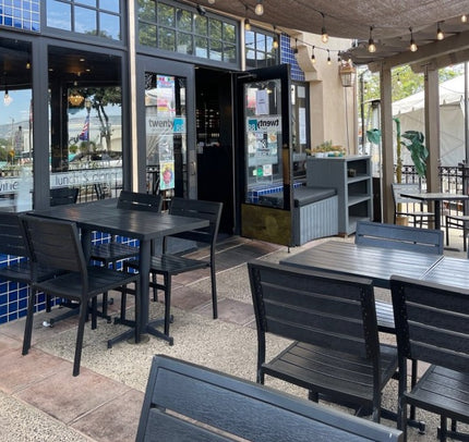 AMKO 529SB Black Aluminum Commercial Grade Restaurant Chair