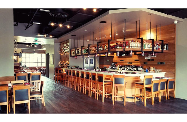 AMKO 2875P Restaurant Solid Wood Barstool