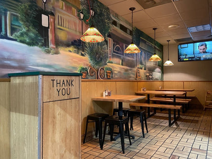 AMKO M7785 Black Commercial Grade Restaurant Backless Chair