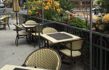 AMKO 606AW Beige and Black Aluminum Commercial Grade Restaurant Chair