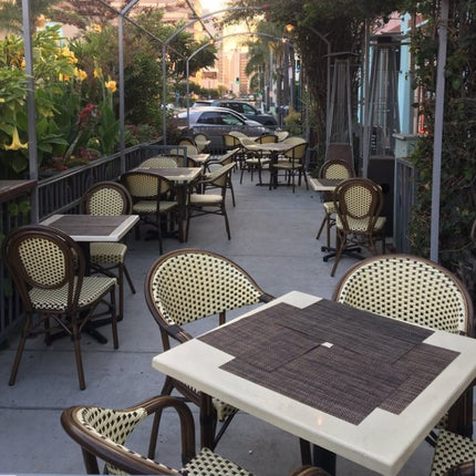 AMKO 606AW Beige and Black Aluminum Commercial Grade Restaurant Chair