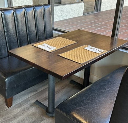 AMKO T23 Beechwood Dark Walnut Butcher Block Restaurant Table Top