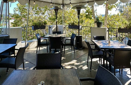 AMKO T73B Weathered HPL Restaurant Patio Table Top