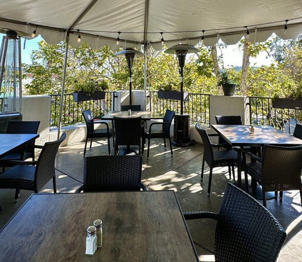 AMKO T73B Weathered HPL Restaurant Patio Table Top