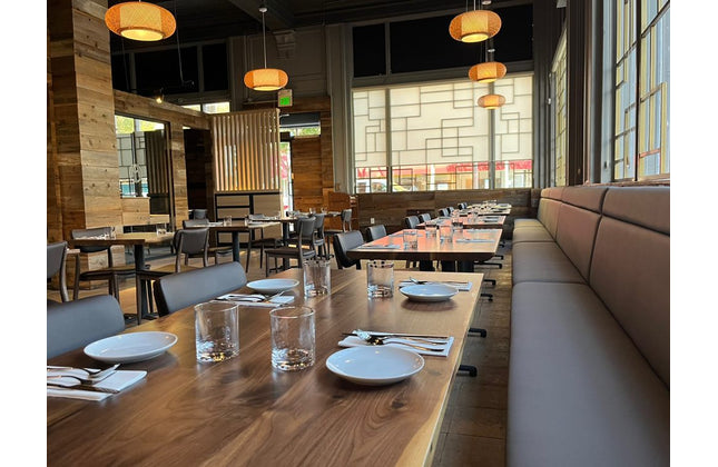 AMKO T20P Plank Black Walnut Live Edge Restaurant Table Top