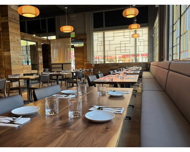 AMKO T20P Plank Black Walnut Live Edge Restaurant Table Top