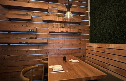 AMKO T10 Plank White Oak Live Edge Restaurant Table Top