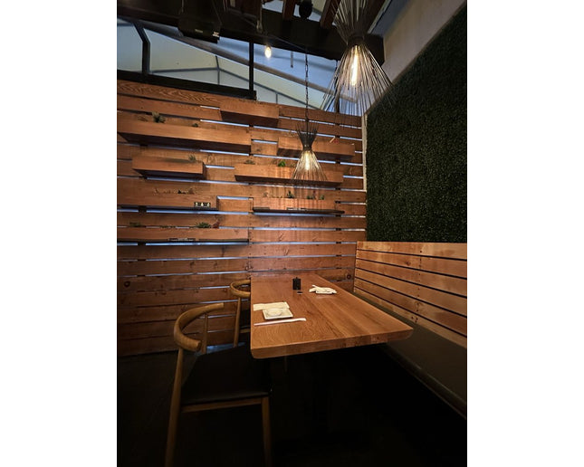 AMKO T10 Plank White Oak Live Edge Restaurant Table Top