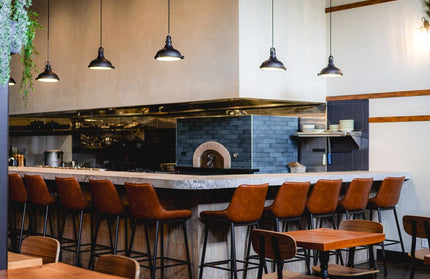 AMKO M5931BS Pumpkin Metal Frame Full Upholstered Seat Restaurant Barstool