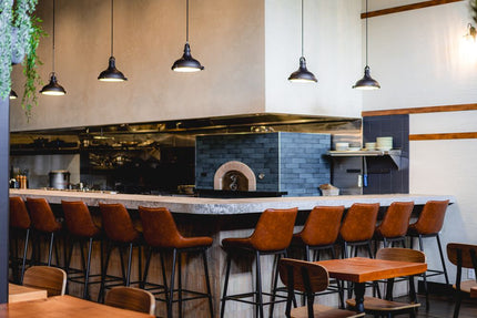 AMKO M5931BS Pumpkin Metal Frame Full Upholstered Seat Restaurant Barstool