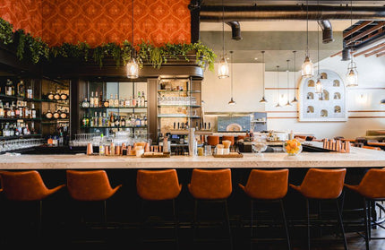 AMKO M5931BS Pumpkin Metal Frame Full Upholstered Seat Restaurant Barstool