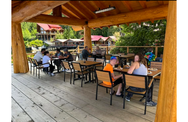 AMKO 543AB Teak Aluminum Commercial Grade Restaurant Chair