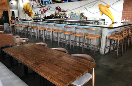 AMKO M5680BS Walnut Commercial Grade Restaurant Barstool