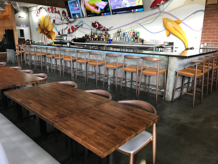 AMKO M5680BS Walnut Commercial Grade Restaurant Barstool