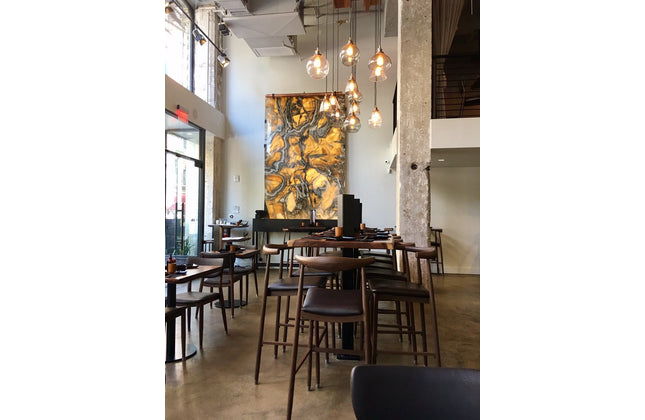 AMKO M5680BS Walnut Commercial Grade Restaurant Barstool