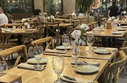 AMKO T64 Ashwood Carbonized Light Butcher Block Restaurant Table Top