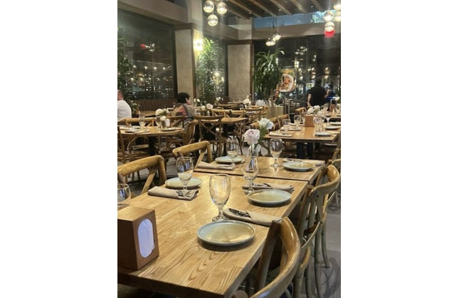 AMKO T64 Ashwood Carbonized Light Butcher Block Restaurant Table Top