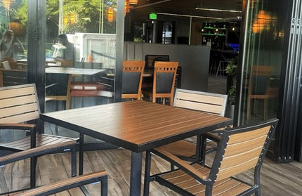 AMKO T75B Pecan Restaurant Patio Table Top