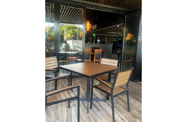 AMKO T75B Pecan Restaurant Patio Table Top