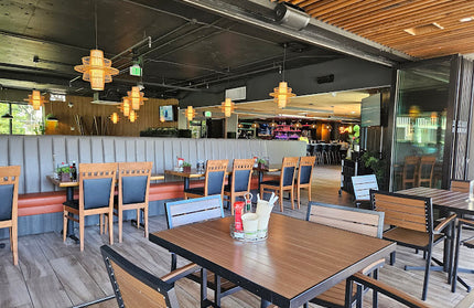 AMKO T75B Pecan Restaurant Patio Table Top