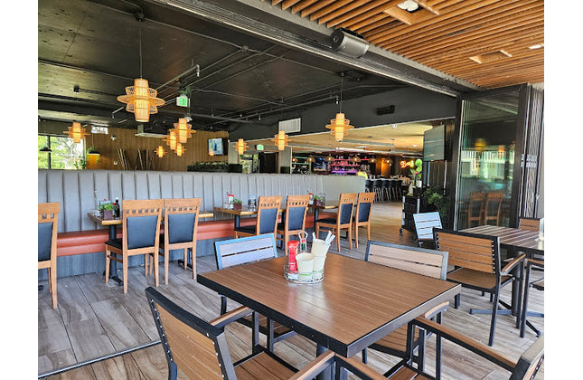 AMKO T75B Pecan Restaurant Patio Table Top