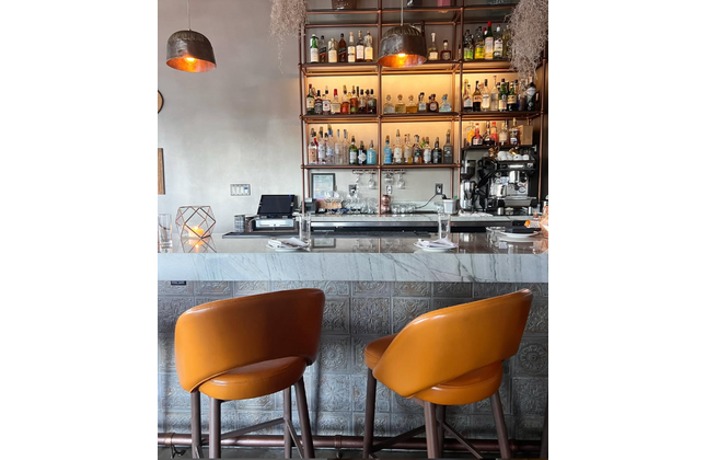 AMKO M5670BS Orange Commercial Grade Restaurant Barstool