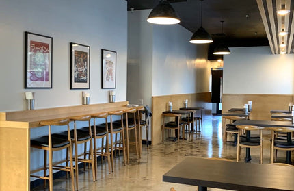 AMKO M5680BS Oak Commercial Grade Restaurant Barstool