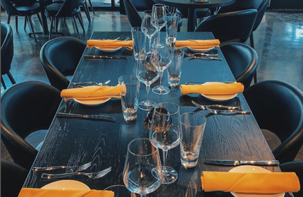 AMKO T64 Ashwood Carbonized Dark Butcher Block Restaurant Table Top