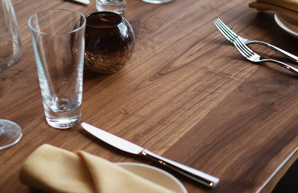 AMKO T20P Plank Black Walnut Live Edge Restaurant Table Top
