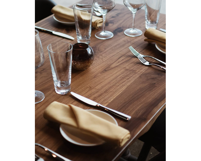 AMKO T20P Plank Black Walnut Live Edge Restaurant Table Top