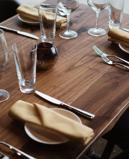 AMKO T20P Plank Black Walnut Live Edge Restaurant Table Top