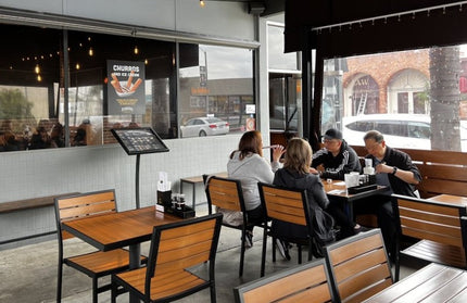 AMKO 529SB Teak Aluminum Commercial Grade Restaurant Chair