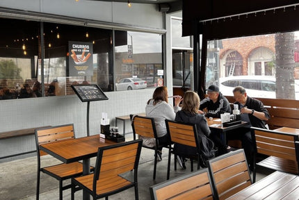 AMKO 529SB Teak Aluminum Commercial Grade Restaurant Chair