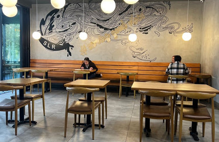 AMKO T10 Plank White Oak Live Edge Restaurant Table Top