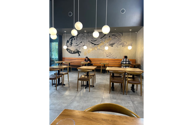 AMKO T10 Plank White Oak Live Edge Restaurant Table Top