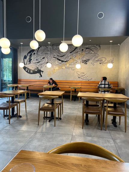 AMKO T10 Plank White Oak Live Edge Restaurant Table Top