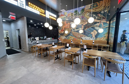 AMKO T10 Plank White Oak Live Edge Restaurant Table Top