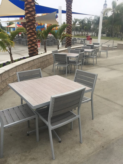 AMKO 539SG Gray Aluminum Commercial Grade Restaurant Chair