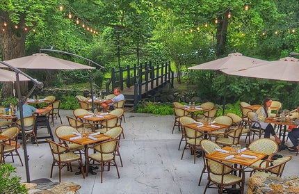 AMKO 606AW Beige and Black Aluminum Commercial Grade Restaurant Chair