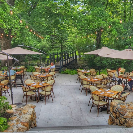 AMKO 606AW Beige and Black Aluminum Commercial Grade Restaurant Chair