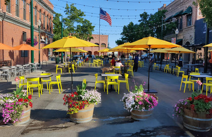 AMKO P148 Yellow Commercial Grade Restaurant Durable Plastic Chair