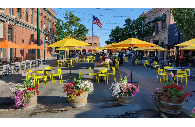 AMKO P148 Yellow Commercial Grade Restaurant Durable Plastic Chair