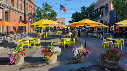 AMKO P148 Yellow Commercial Grade Restaurant Durable Plastic Chair